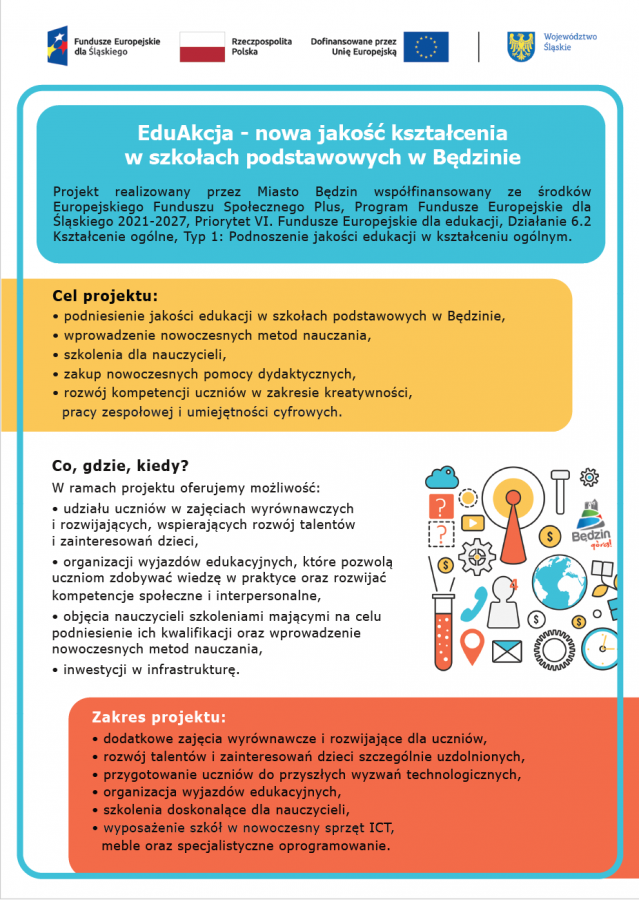 EduAkcja - nowa jakość kształcenia w szkołach podstawowych w Będzinie