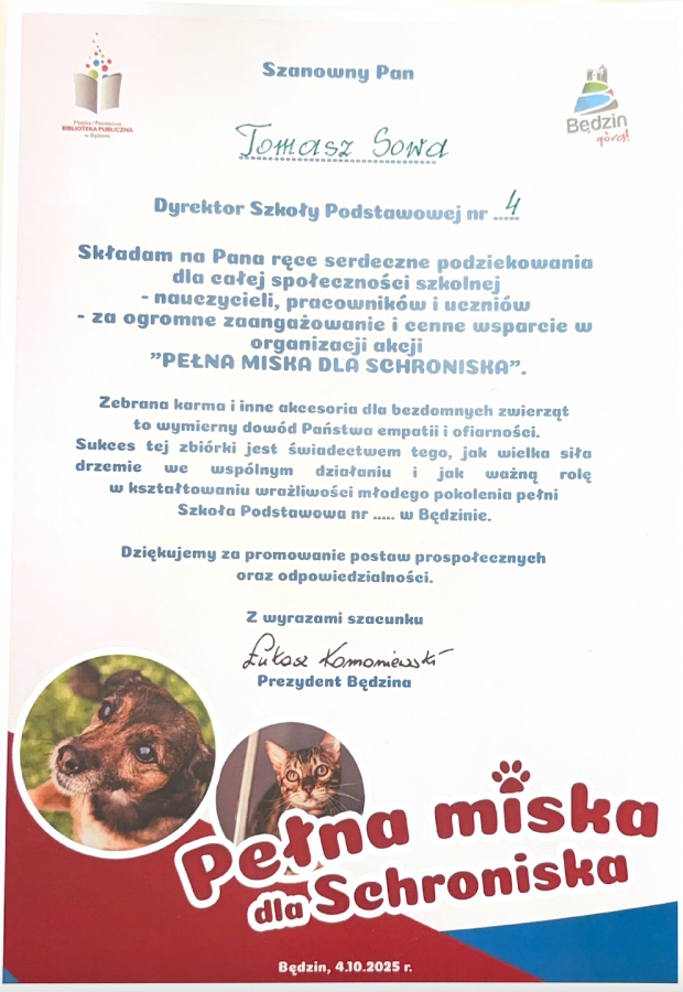Pełna miska dla schroniska 