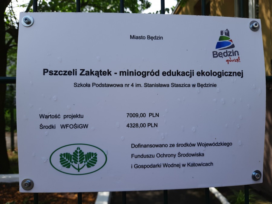 Sprawozdanie z realizacji projektu:  „Pszczeli Zakątek – mini ogród edukacji ekologicznej” 